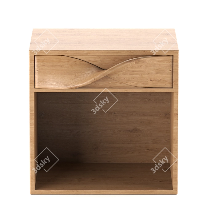 Modern Twist Drawer Side Table 3D model image 2