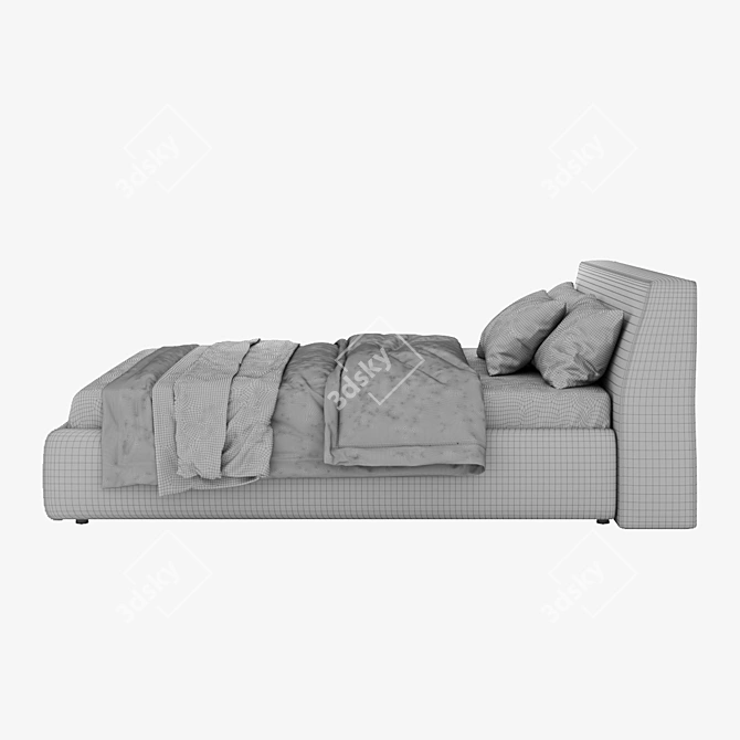 Elegant Altea Bed - 240x202x91 cm 3D model image 3