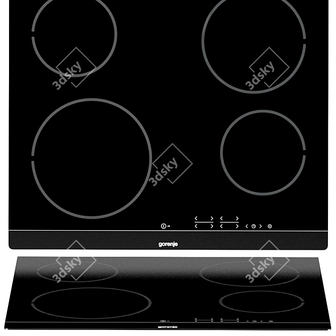 Gorenje Kitchen Essentials Set: Microwave, Oven, Hood, Induction Cooktop, Side-by-Side Fridge 3D model image 5
