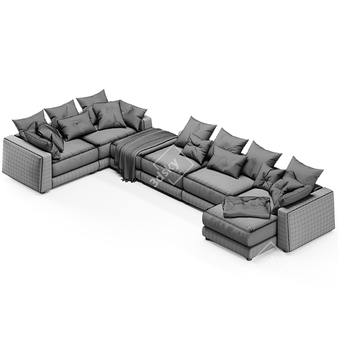 Sophisticated Trussardi Liam Sofa 3D model image 6