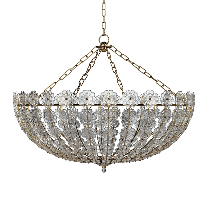 Floral Park Chandelier - Elegant Floral-inspired Lighting Piece 3D model image 1