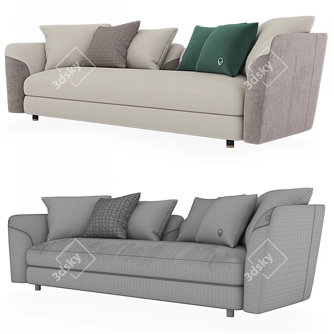 Luxury Fendi Casa Ceasar Sofa 3D model image 1