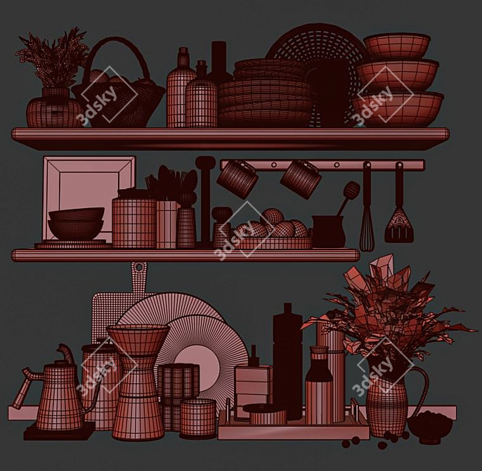 2018 Kitchen Accessories Set 3D model image 6