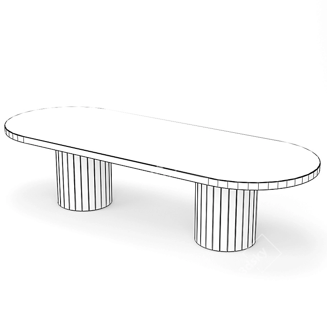 Contemporary Dining Table Set 3D model image 6