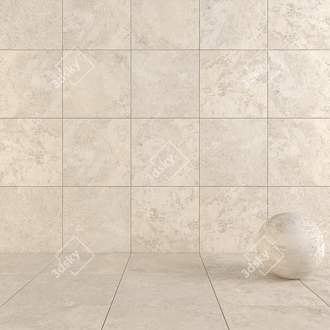 Navona Bone Cross 80x80: Wall and Floor Tiles 3D model image 1