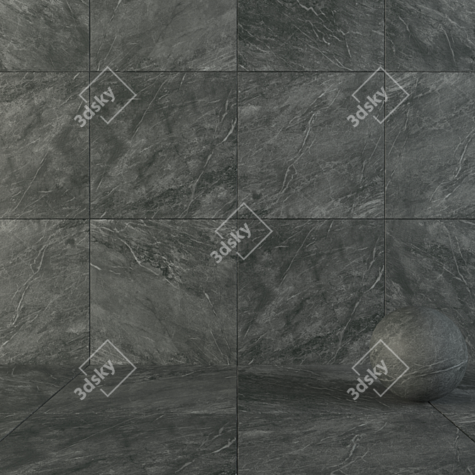 Flaviker Savoy Graphite: Versatile Wall & Floor Tile 3D model image 1