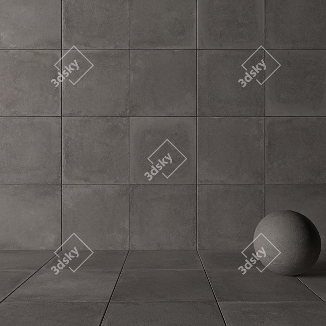 Flaviker x20 Backstage Ash 80x80: Versatile Wall and Floor Tiles 3D model image 3