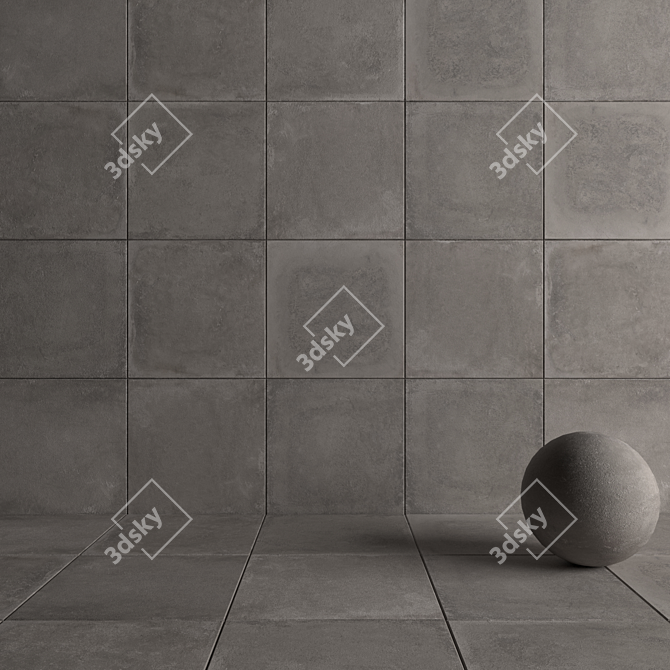 Flaviker x20 Backstage Ash 80x80: Versatile Wall and Floor Tiles 3D model image 4