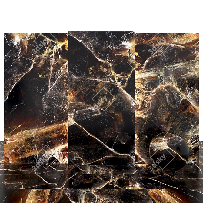 Pacific Lava Marble: Textured Slabs & Tiles 3D model image 2