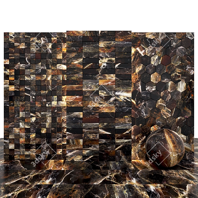 Pacific Lava Marble: Textured Slabs & Tiles 3D model image 3