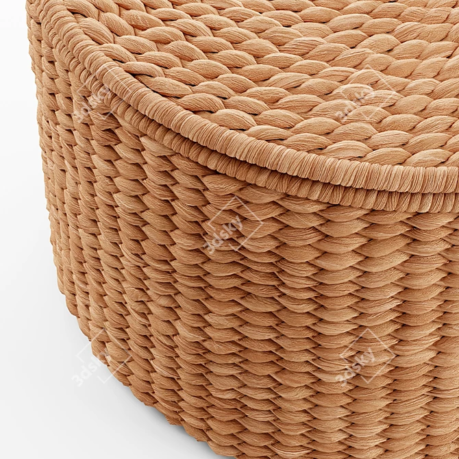 Seagrass Woven Storage Ottoman 3D model image 5