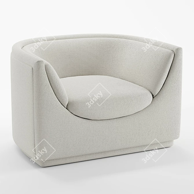 Contemporary Aria Upholstered Chair 3D model image 2