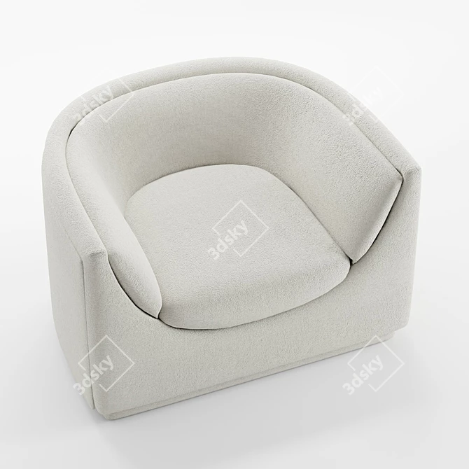 Contemporary Aria Upholstered Chair 3D model image 4