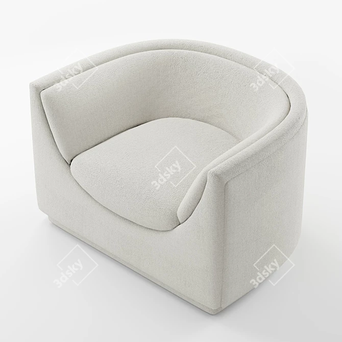 Contemporary Aria Upholstered Chair 3D model image 5