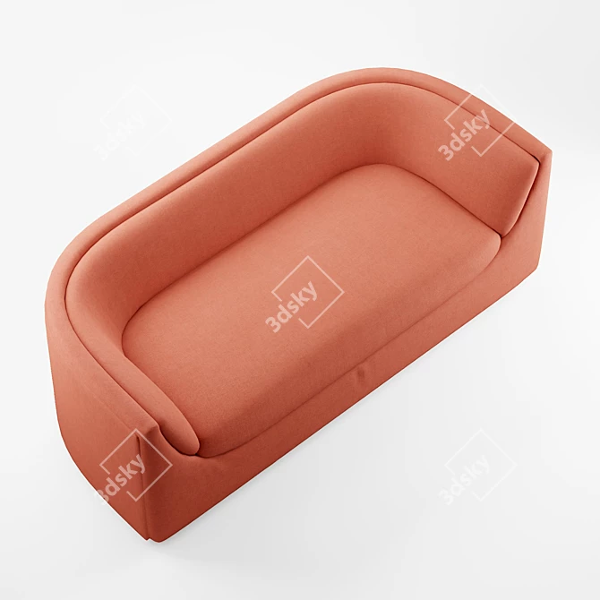 Mid-Century Aria Sofa: Sleek, Curved, and Cozy 3D model image 4