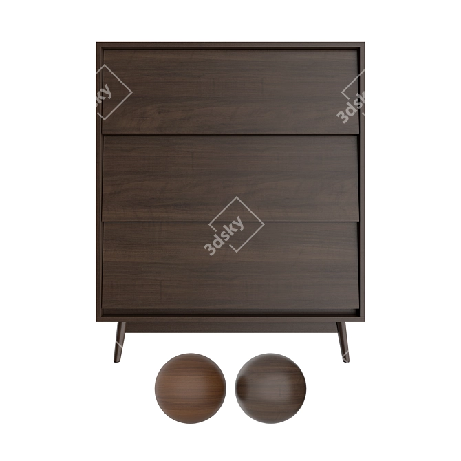 Antique Wood Chest of Drawers 3D model image 1