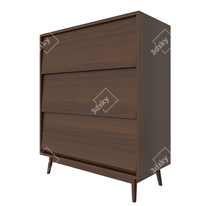 Antique Wood Chest of Drawers 3D model image 2