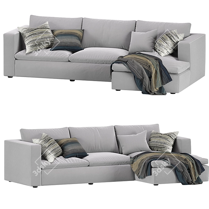 Elegant Coco Republic Hadley Modular Sofa 3D model image 3