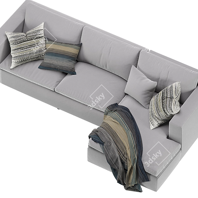 Elegant Coco Republic Hadley Modular Sofa 3D model image 5