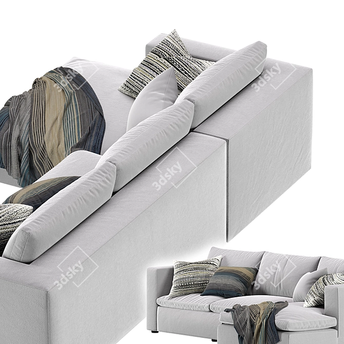 Elegant Coco Republic Hadley Modular Sofa 3D model image 6