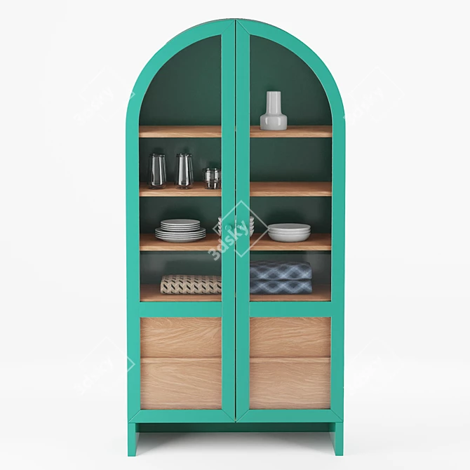 Elegant Mason Storage Cabinet 3D model image 2