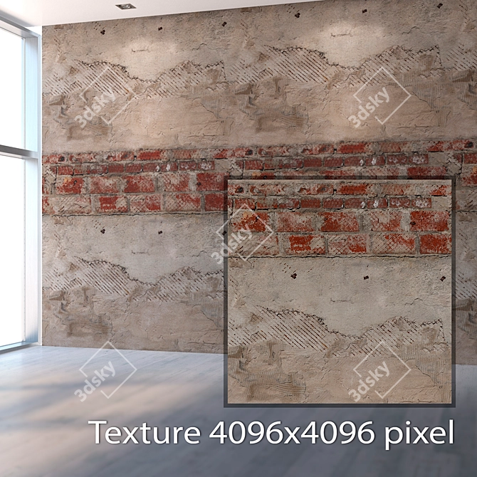 Seamless Plaster Wall Texture 3D model image 2