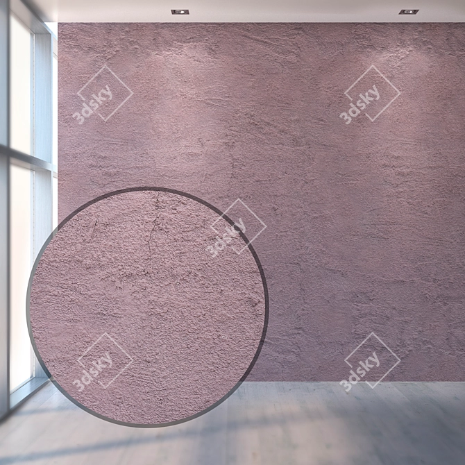 Seamless Plaster Texture Kit 3D model image 1