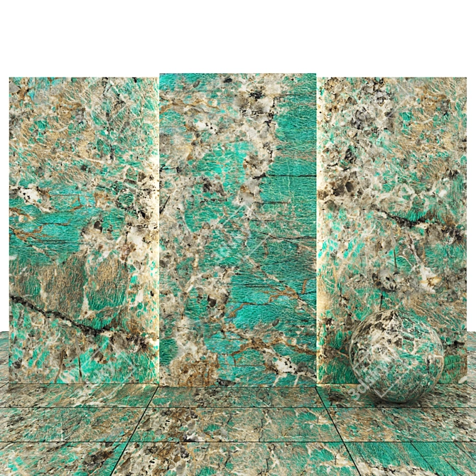Krabi Marble: Luxurious 6 Texture Slabs & Floor Tiles 3D model image 2