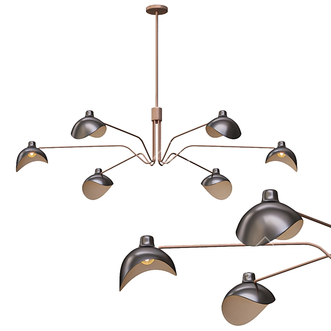 Elegant Brass Chandelier - Eichholtz 3D model image 1