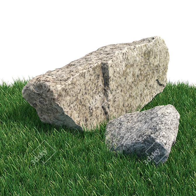 360° Scanned Landscape Stones 3D model image 4