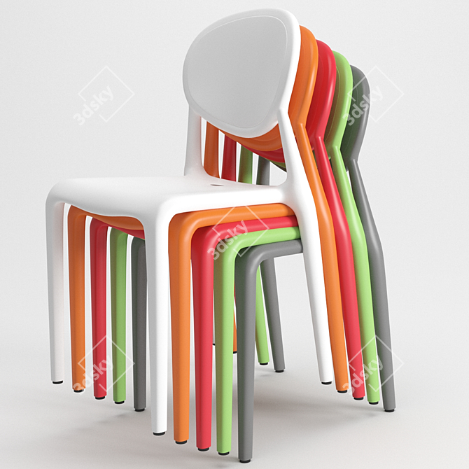 Gio Stackable Chair: Lightweight and Durable 3D model image 3