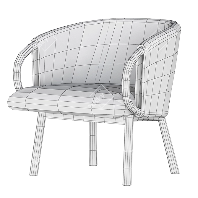 Modern ZANT 04 Armchair: Sleek & Stylish 3D model image 7