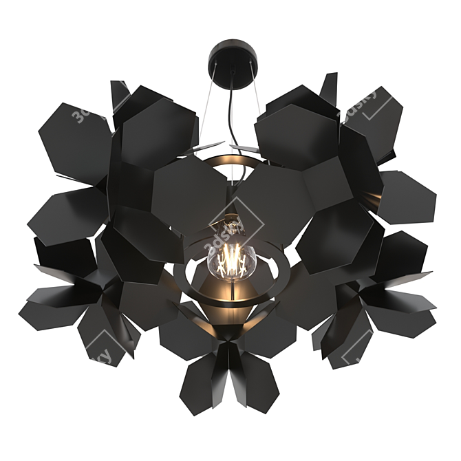 Elegant Blossom Ceiling Chandelier 3D model image 2