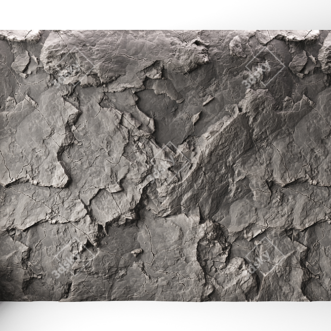 Seamless Rock Cliff Wall Textures 3D model image 1