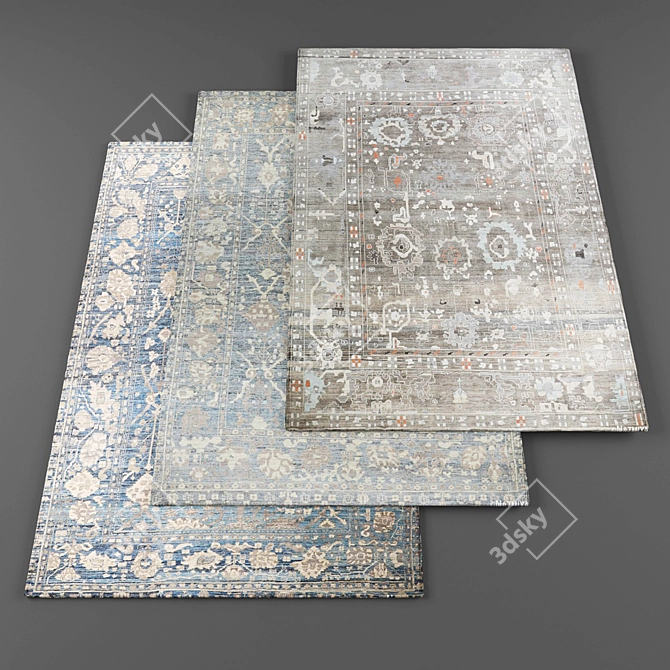 Turkish Rugs Collection: High-Res Textures 3D model image 1