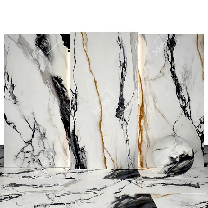 Exquisite Calacatta Paonazzo Marble 3D model image 1