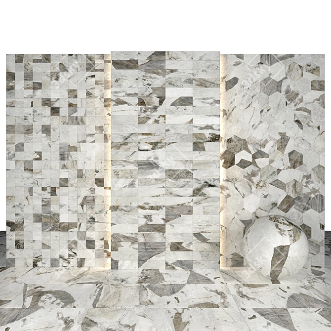 Elegant Copenhagen Marble Tiles 3D model image 2