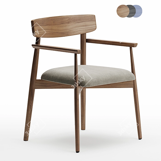 Elegant Claretta Armchair 3D model image 1