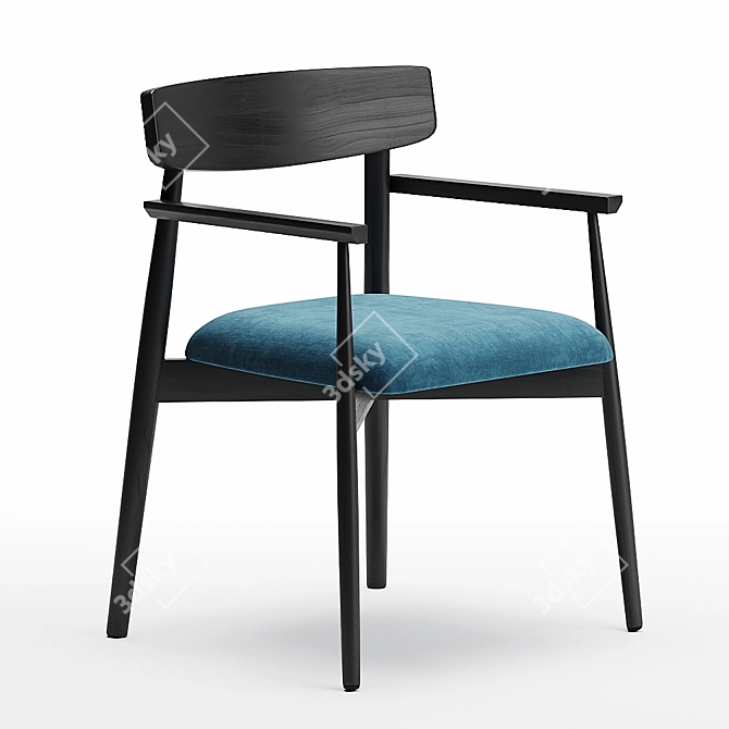 Elegant Claretta Armchair 3D model image 2