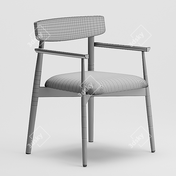 Elegant Claretta Armchair 3D model image 4