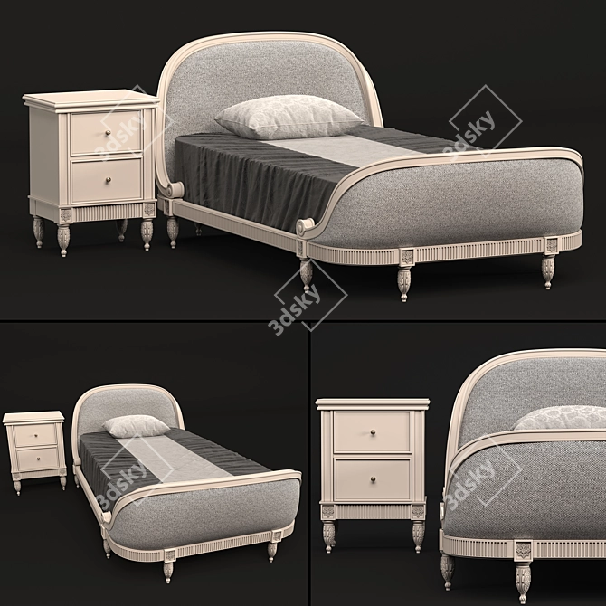 Elegant Symmetry: Gabriella Bed 3D model image 1