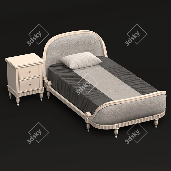 Elegant Symmetry: Gabriella Bed 3D model image 3