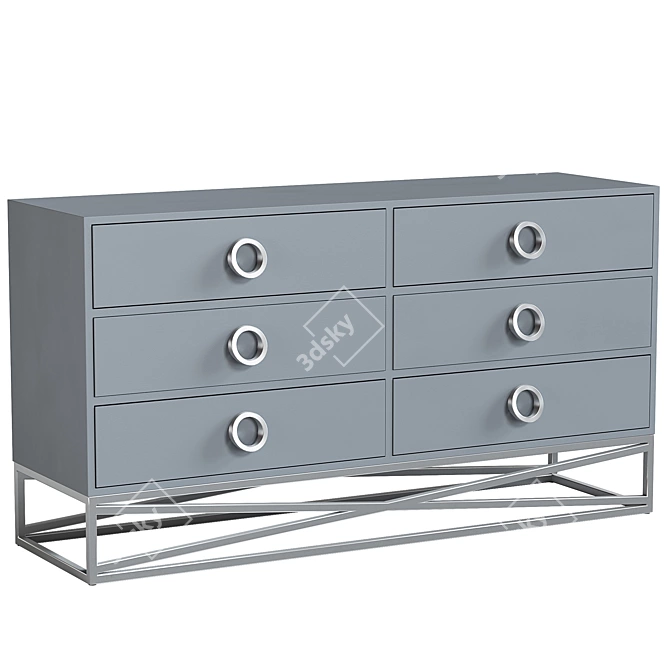 Modern Cross Chest of Drawers 3D model image 1