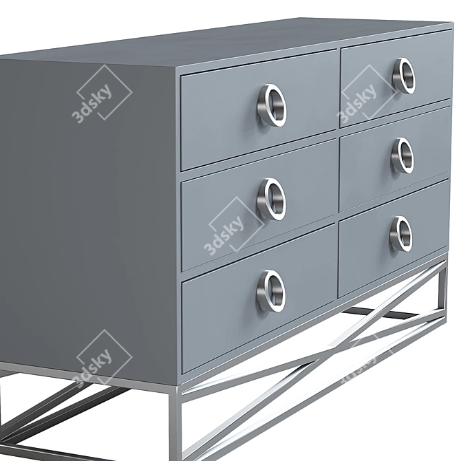 Modern Cross Chest of Drawers 3D model image 3