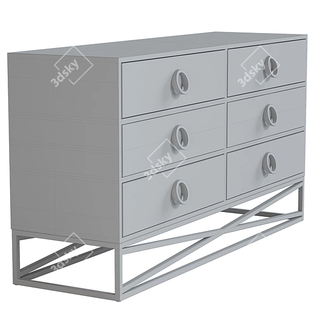 Modern Cross Chest of Drawers 3D model image 4