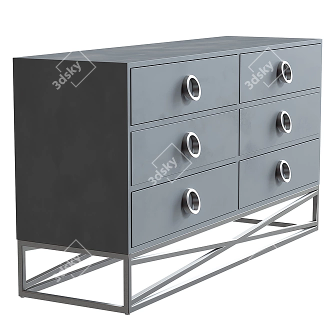 Modern Cross Chest of Drawers 3D model image 5