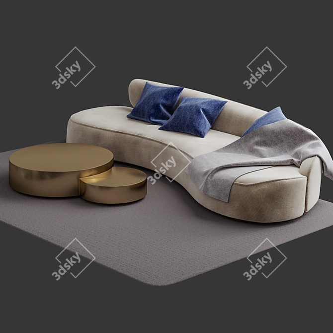 Elegant Marseille Sofa: Modern and Spacious 3D model image 1