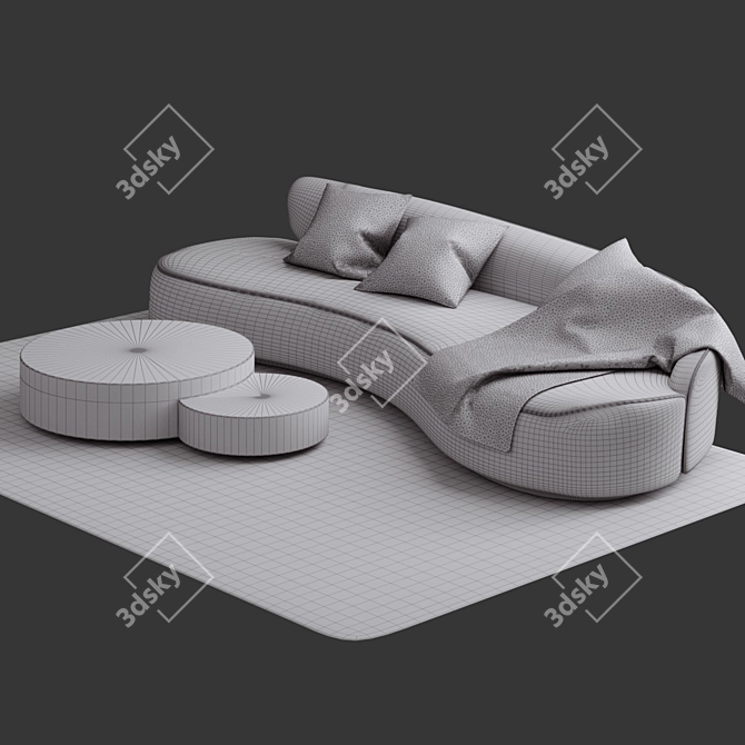 Elegant Marseille Sofa: Modern and Spacious 3D model image 3