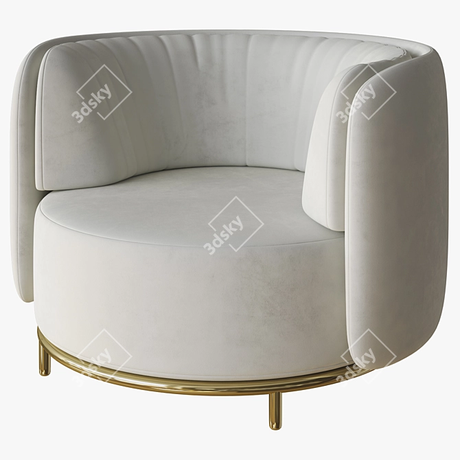 Natuzzi Wave Armchair - Modern Elegance 3D model image 1