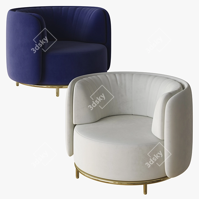 Natuzzi Wave Armchair - Modern Elegance 3D model image 3